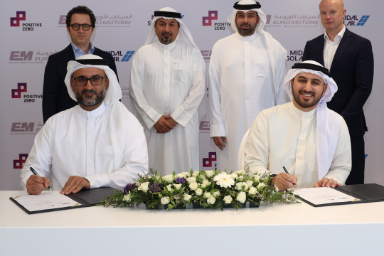 Midal Solar attends the signing ceremony between Euro Motors and Positive Zero for a solar partnership.