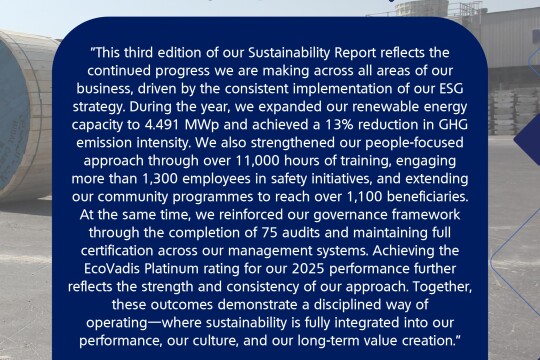 Midal Cables Releases Third Sustainability Report, Reinforcing Its ESG-Driven Operational Excellence